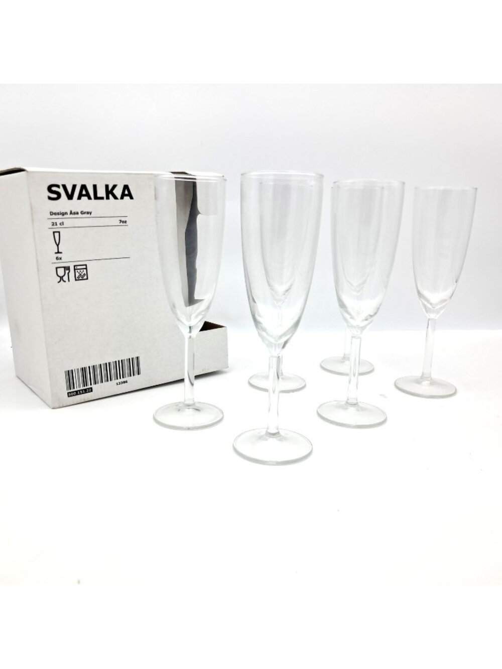 IKEA Svalka Champagne Glasses-Set of 6 - 7 Ounce Capacity -NIB